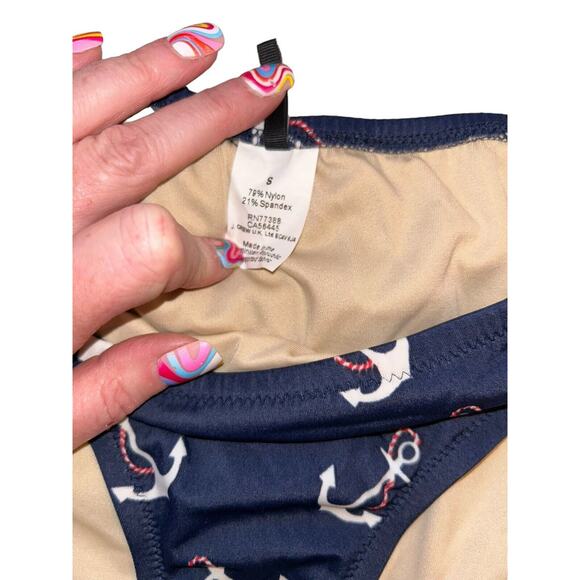 J.Crew JCrew Swim Bikini Bottom Navy Anchor Print Size S‎ - Picture 4 of 7